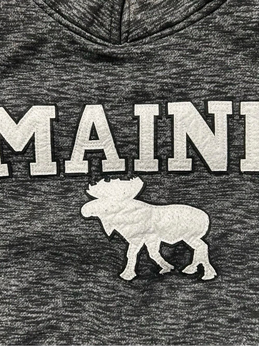 Black Grey Collared Sweatshirt Maine Moose Size Large - Picture 2 of 4